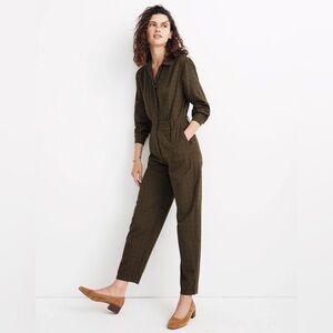 Madewell Seamed Coverall Jumpsuit in Grid Dot 12
